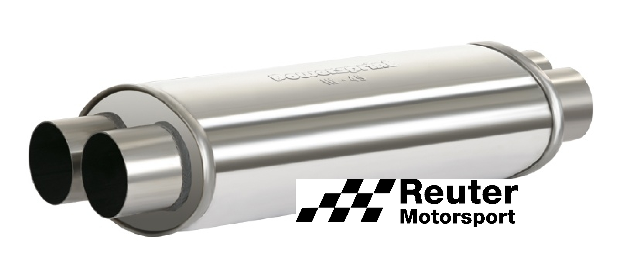 Edelstahl Sport-Schalldämpfer oval 2-flutig - Kopie