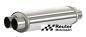 Preview: Edelstahl Motorsport-Schalldämpfer universal mit Anschluss-Durchmesser 2x 63,5mm / Länge 450mm