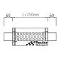Preview: Edelstahl Short-Box Motorsport-Schalldämpfer universal mit Anschluss-Durchmesser 60mm / Länge 250mm