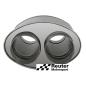 Preview: Edelstahl Short-Box Motorsport-Schalldämpfer universal mit Anschluss-Durchmesser 2x 60mm / Länge 250mm