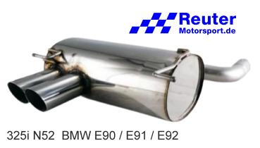Preview: BMW E90 / E91 / E92 / E93  323i (140 kW) / 325i (155 kW)(160 kW) / 330i (200 kW) Komplettanlage mit 2 x 76 mm (NUR für N52 Motoren !)