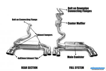 BMW 1M Coupe (250 kW) Anschlussrohr+Endschalldaempfer  4 x 83 mm
