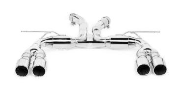X6M Rennsportartikel, ohne Betriebserlaubnis! ER gerader Abschnitt, X6M Farbe Chrom/Aluminium gebuerstet Endschalldaempfer  4 x 90 mm