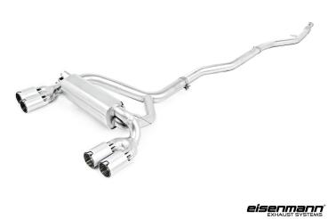 EISENMANN BMW F87 M2 (272 kW) - Schaltgetriebe / ER gerader Abschnitt, Farbe Chrom/Aluminium gebuerstet Anschlussrohr + Endschalldaempfer  4 x 90 mm