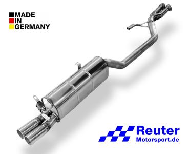 BMW E28 535i Kat 160 kW Sport-Endschalldämpfer mit Endrohre 2x63mm und Rohr bis Kat Edelstahl