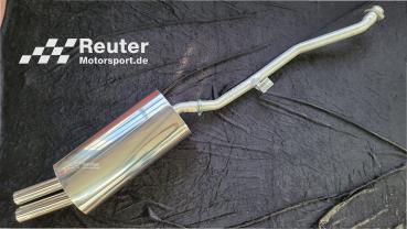 Preview: BMW E30 316i M40 / 318i M40  Komplettanlage 2x 70mm  incl. Anschlussrohr (2-Loch Flansch) Reuter Motorsport CLASSIC-​Artikel