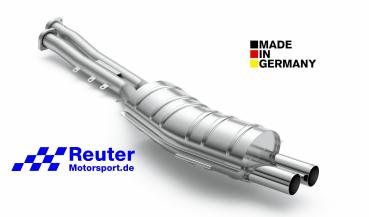 BMW E36 M3 3,0l (210 kW)  /  3,2l (236 kW) Anschlussrohr + Endschalldämpfer  2 x 76 mm+ (Reuter Motorsport CLASSIC-Auspuff)