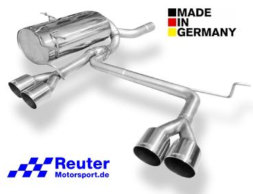 BMW E46 320i, 323i, 328i M52  Sport-Endschalldämpfer Edelstahl mit 4x 90mm im "M3 E46 Look" (enger Rohrabstand)