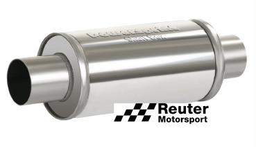 Edelstahl Short-Box Motorsport-Schalldämpfer universal mit Anschluss-Durchmesser 63,5mm / Länge 250mm