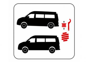 VW T5 und T6 ohne DCC Höherlegungs-Gewindefedern +35mm EIBACH
