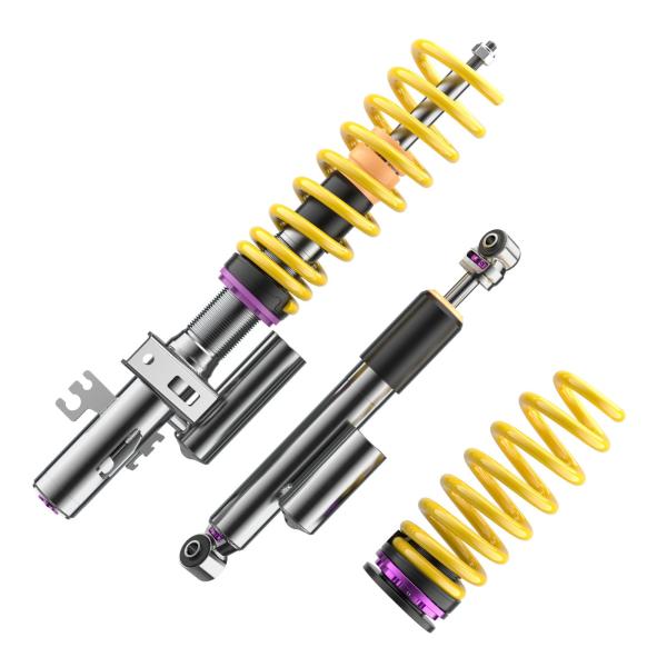 VW T5 / T6 / T6.1 KW Gewindefahrwerk Variante 3 Leveling INOX (mit Federbeinklemmung) inkl. Stilllegung f. elektr. Dämpfer