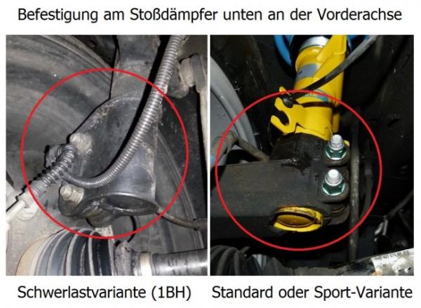 VW T5 / T6 / T6.1 KW Gewindefahrwerk Variante 1 INOX (mit Federbeinklemmung / Standard-Befestigung)