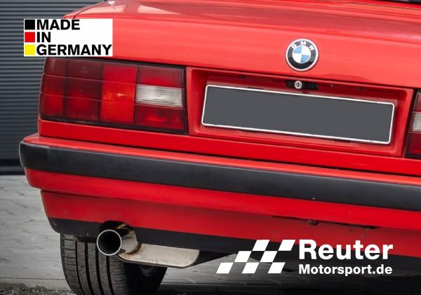 BMW E30 316i / 318i M40 ab 9/87 Endschalldämpfer ab Kat Edelstahl mit Endrohr 1x80mm