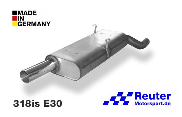 BMW E30 318is M42 Endschalldämpfer Edelstahl mit Endrohr 1x70mm (nur passend für 63,5mm / 2,5" Komplettanlage)