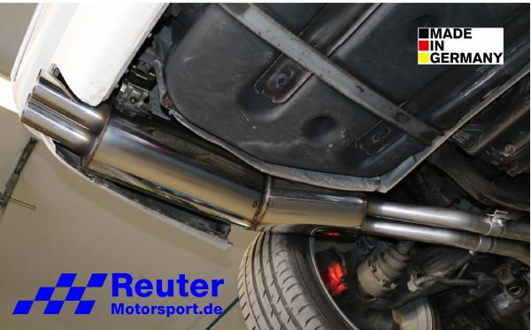 BMW E34 520i 24V 110 kW Sport-Endschalldämpfer mit 2x76mm Endrohren und Mittelschalldämpfer Edelstahl