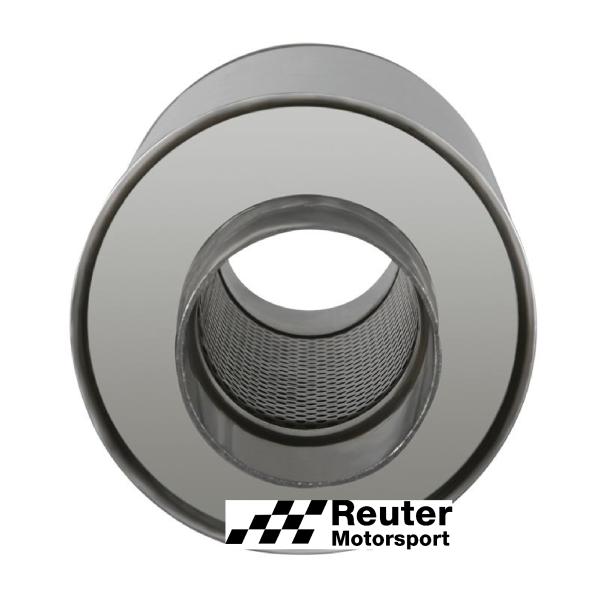 Edelstahl Motorsport-Schalldämpfer universal mit Anschluss-Durchmesser 89mm / Länge 450mm