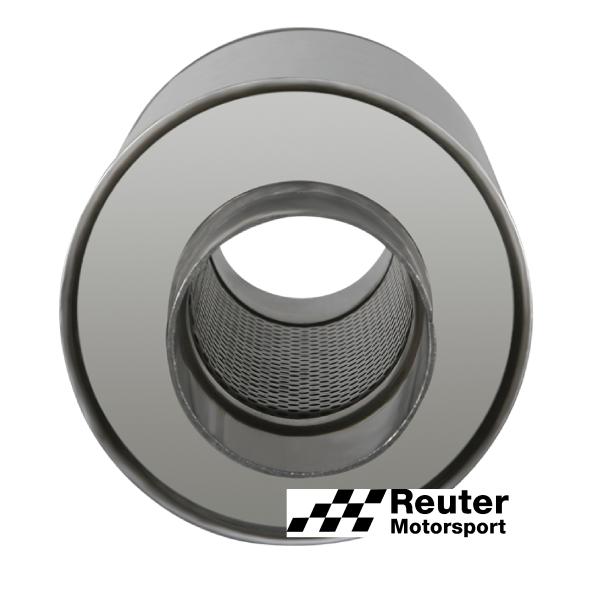 Edelstahl Short-Box Motorsport-Schalldämpfer universal mit Anschluss-Durchmesser 63,5mm / Länge 250mm