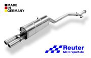 BMW E28 525e Kat 90 kW Sport-Endschalldämpfer mit Endrohre 2x63mm und Rohr bis Kat Edelstahl