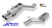 BMW E32 740iL (Langversion, mit 210 kW) Sport-Endschalldämpfer Edelstahl mit 2x76mm Endrohren und Mittelschalldämpfer