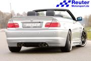 BMW E46 Rieger M-Paket Heckschürzenansatz für Endschalldämpfer mit 4x 90mm im "M3 E46 Look" (enger Rohrabstand)