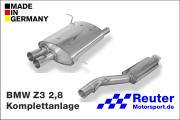 BMW Z3 2,8 bis 9/98 141 kW Komplettanlage 2,5" Edelstahl mit Endrohre 2x70mm