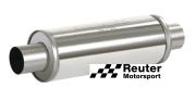 Edelstahl Motorsport-Schalldämpfer universal mit Anschluss-Durchmesser 70mm / Länge 350mm