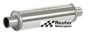 Edelstahl Motorsport-Schalldämpfer universal mit Anschluss-Durchmesser 89mm / Länge 450mm
