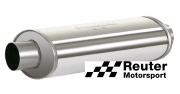 Edelstahl Motorsport-Schalldämpfer universal mit Anschluss-Durchmesser 50mm / Länge 450mm oval